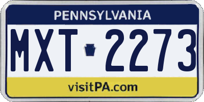 PA license plate MXT2273