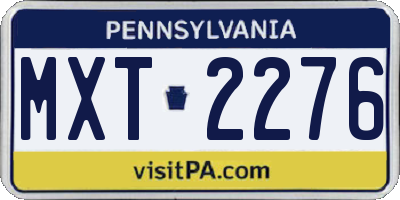 PA license plate MXT2276