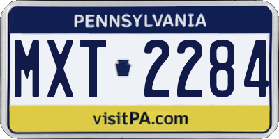 PA license plate MXT2284