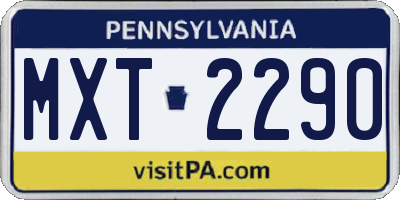 PA license plate MXT2290