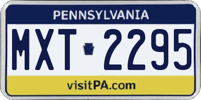 PA license plate MXT2295