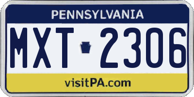 PA license plate MXT2306