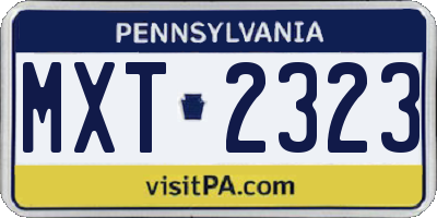PA license plate MXT2323
