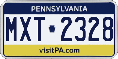 PA license plate MXT2328