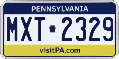 PA license plate MXT2329