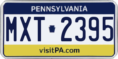 PA license plate MXT2395