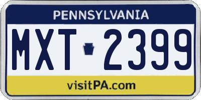 PA license plate MXT2399