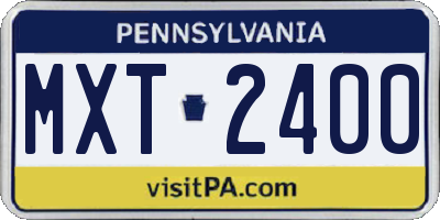 PA license plate MXT2400