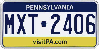 PA license plate MXT2406