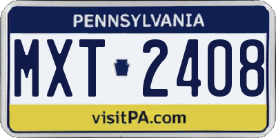 PA license plate MXT2408