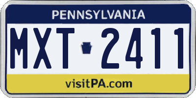PA license plate MXT2411