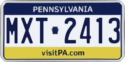 PA license plate MXT2413