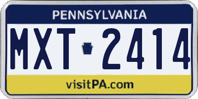PA license plate MXT2414