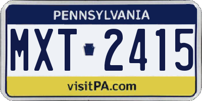 PA license plate MXT2415