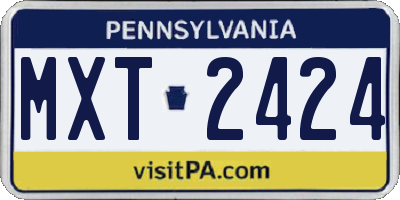 PA license plate MXT2424