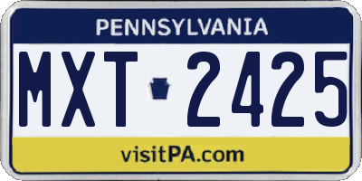 PA license plate MXT2425
