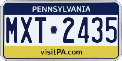PA license plate MXT2435