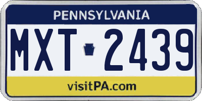 PA license plate MXT2439