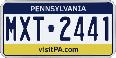 PA license plate MXT2441