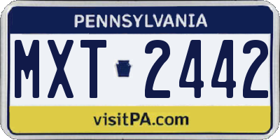 PA license plate MXT2442