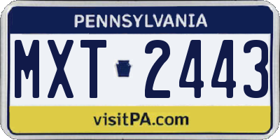 PA license plate MXT2443