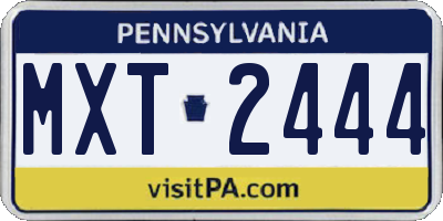 PA license plate MXT2444