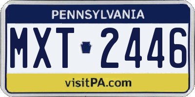 PA license plate MXT2446