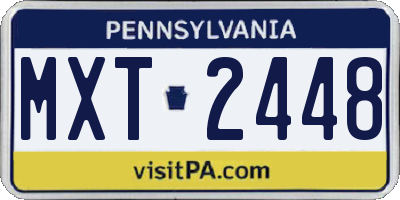 PA license plate MXT2448