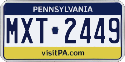 PA license plate MXT2449