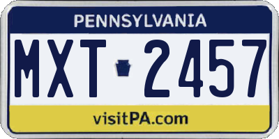 PA license plate MXT2457