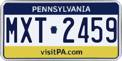 PA license plate MXT2459