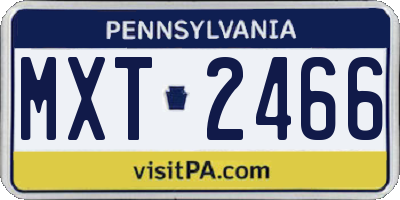 PA license plate MXT2466