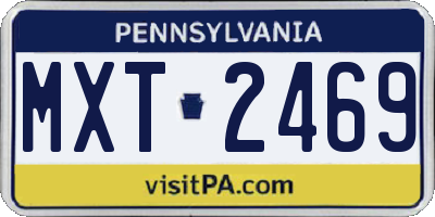 PA license plate MXT2469