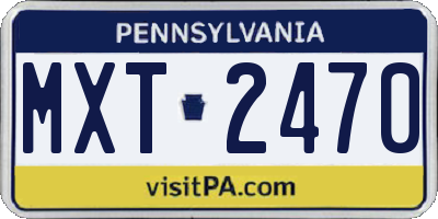 PA license plate MXT2470