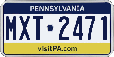 PA license plate MXT2471