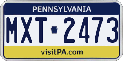 PA license plate MXT2473