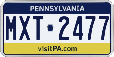 PA license plate MXT2477