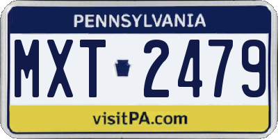 PA license plate MXT2479