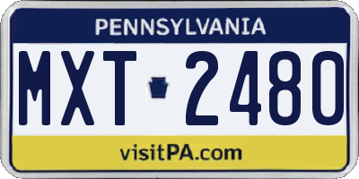 PA license plate MXT2480