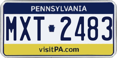 PA license plate MXT2483