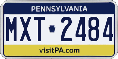 PA license plate MXT2484