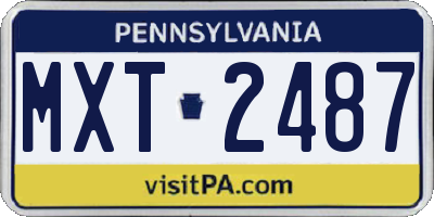 PA license plate MXT2487