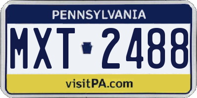 PA license plate MXT2488