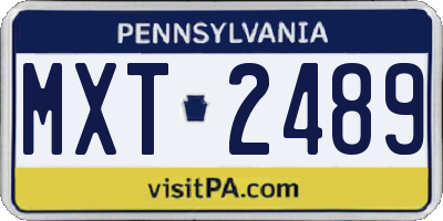PA license plate MXT2489