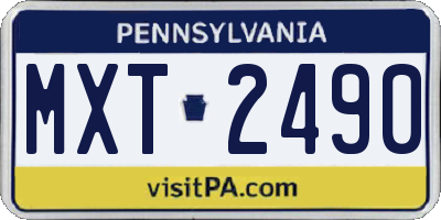 PA license plate MXT2490