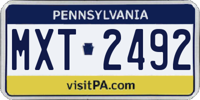 PA license plate MXT2492