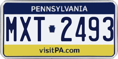 PA license plate MXT2493