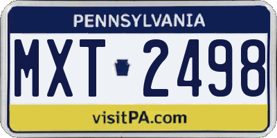 PA license plate MXT2498