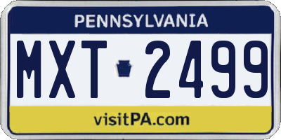 PA license plate MXT2499