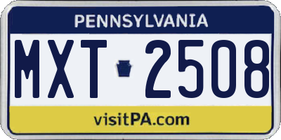 PA license plate MXT2508